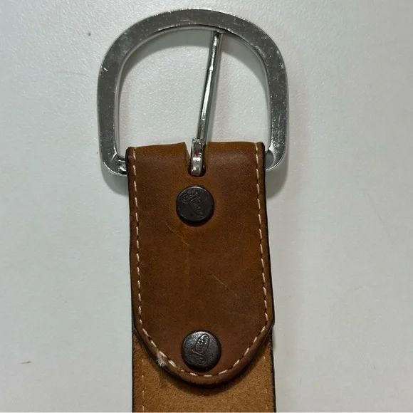 Justin Top Grain Classic Western Leather Belt 53709 Brown Sz 32 Removable Buckle - Picture 6 of 12